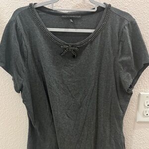 White House|Black Market Gray Bow shirt